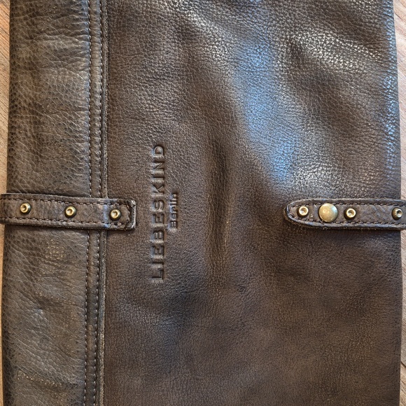Liebeskind Dark Brown Leather Studded Detail Clutch Shoulder Crossbody Bag - Picture 5 of 16